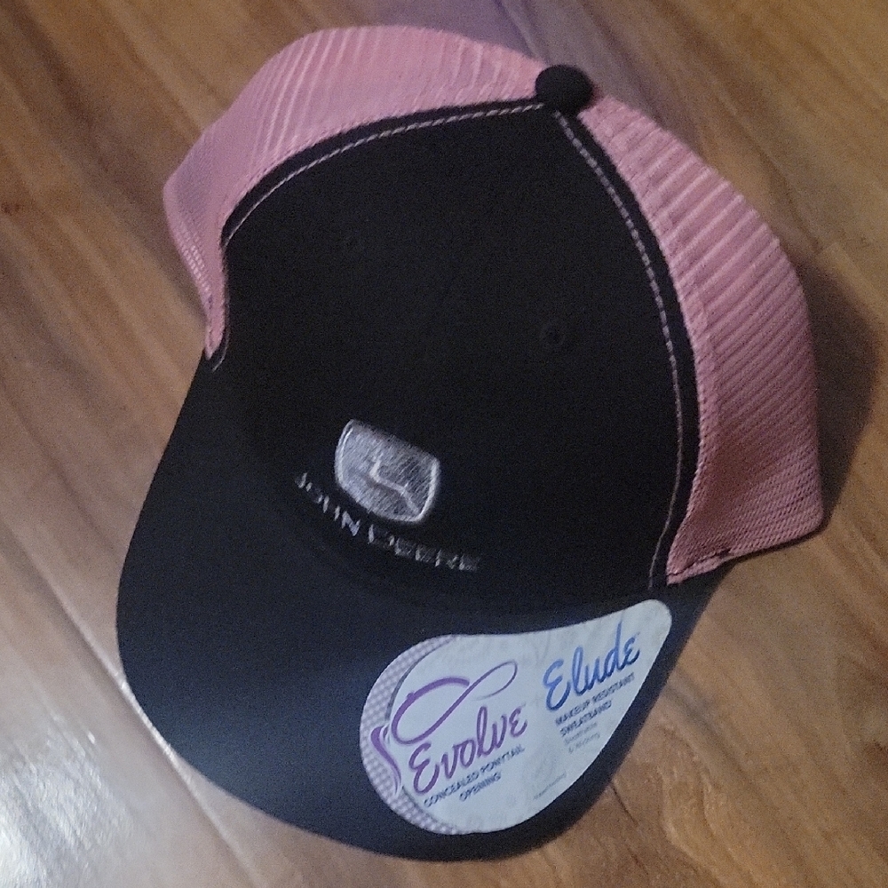 John Deere Black and Pink Trucker Hat